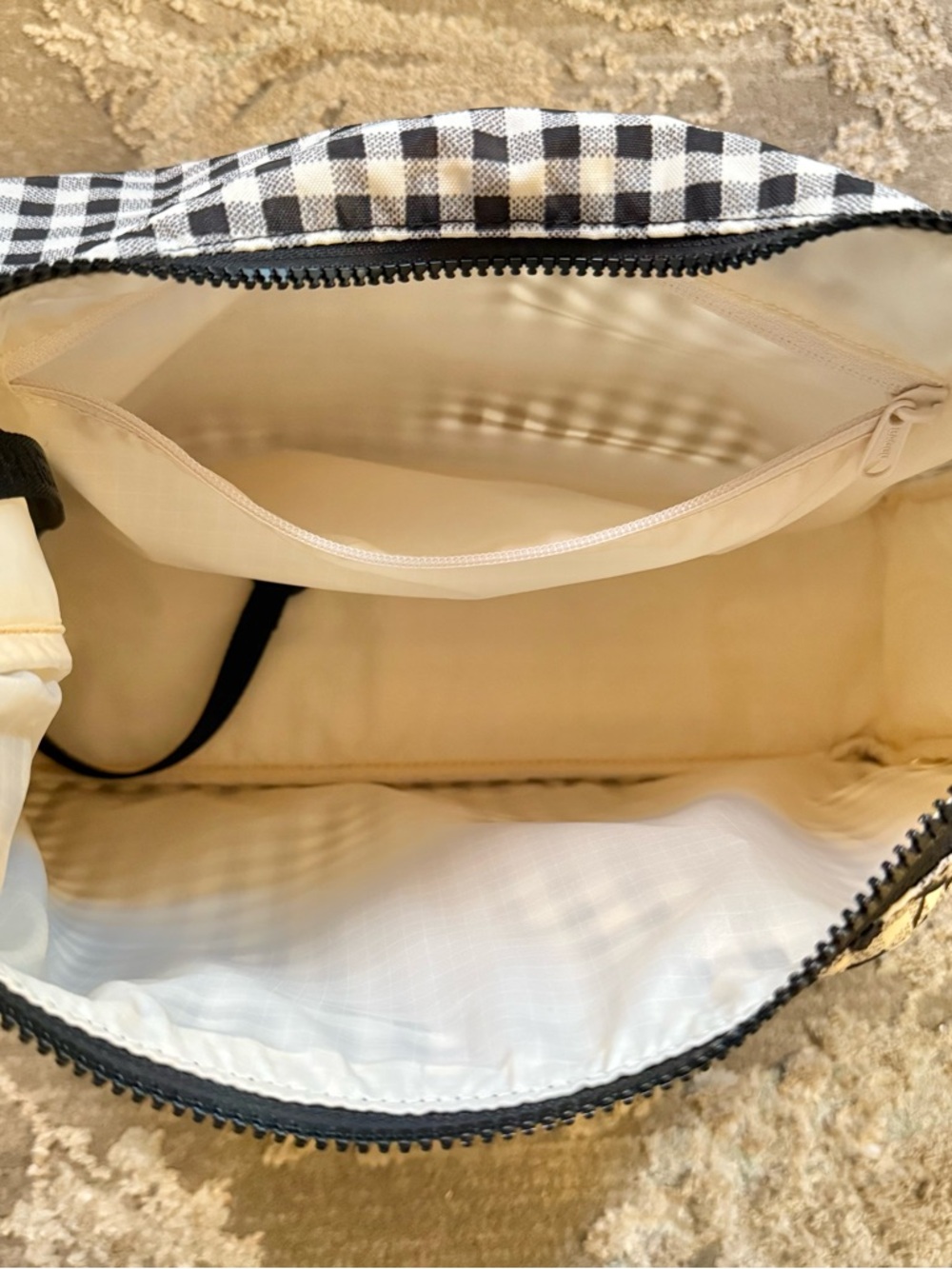 BAGGU Nylon Shoulder Bag - Black & White Gingham - Picture 6 of 9